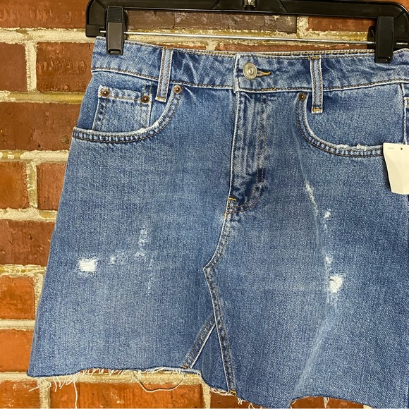 BDG Urban Outfitters High Waisted Raw Hem Denim Skirt Size S - Picture 3 of 9